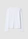 T-shirt bianca in jersey di puro cotone a maniche lunghe regular fit_2