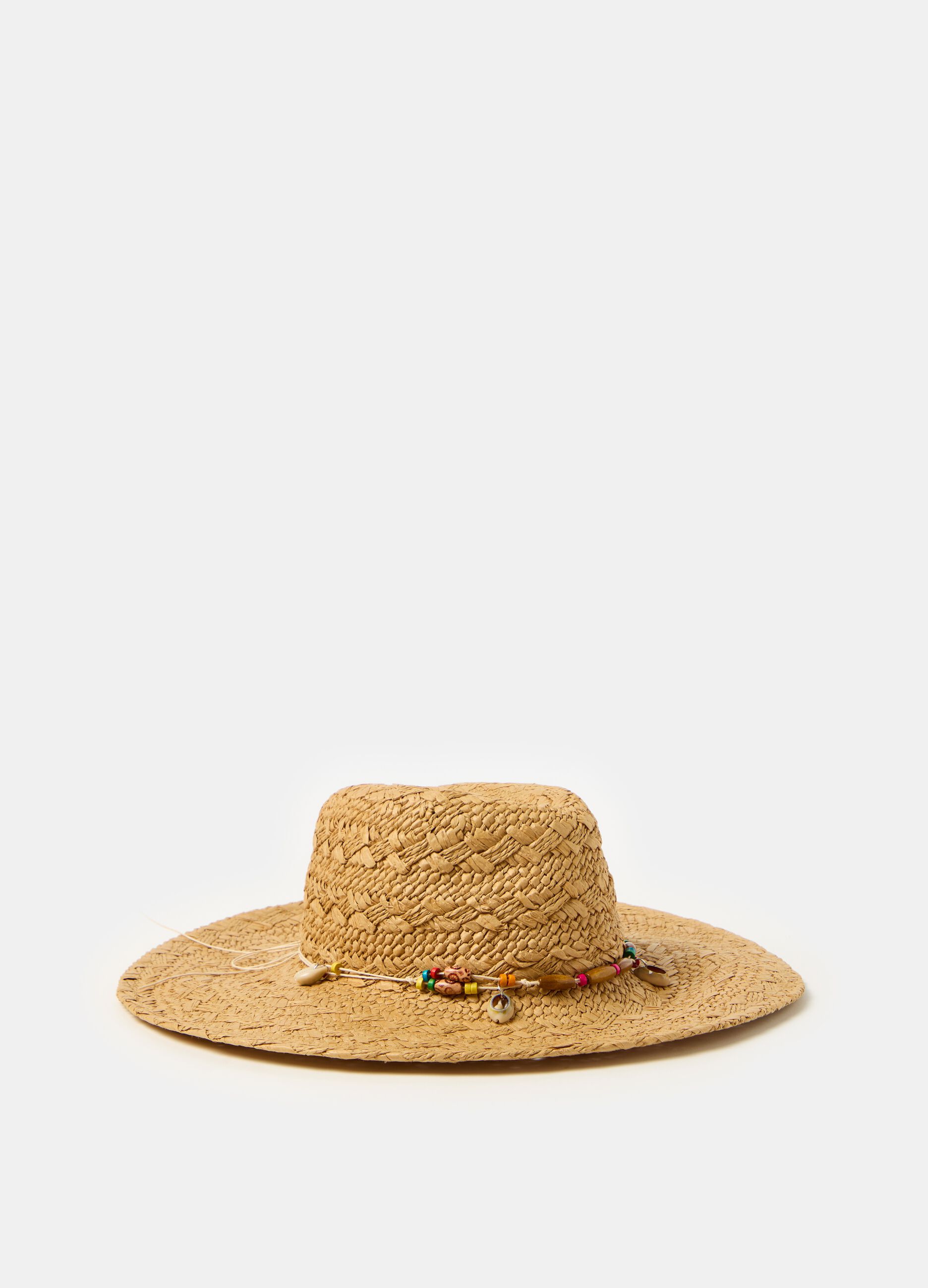 Straw hat with decorations