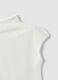 T-shirt branca ajustada em modal e algod&atilde;o el&aacute;stico com gola alta_5