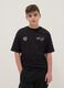 Kinder T-Shirt aus schwarzer reiner Baumwolle im Oversize mit Brooklyn Nets Logo_0