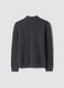 Grey marl stretch wool polo-collar cardigan_2