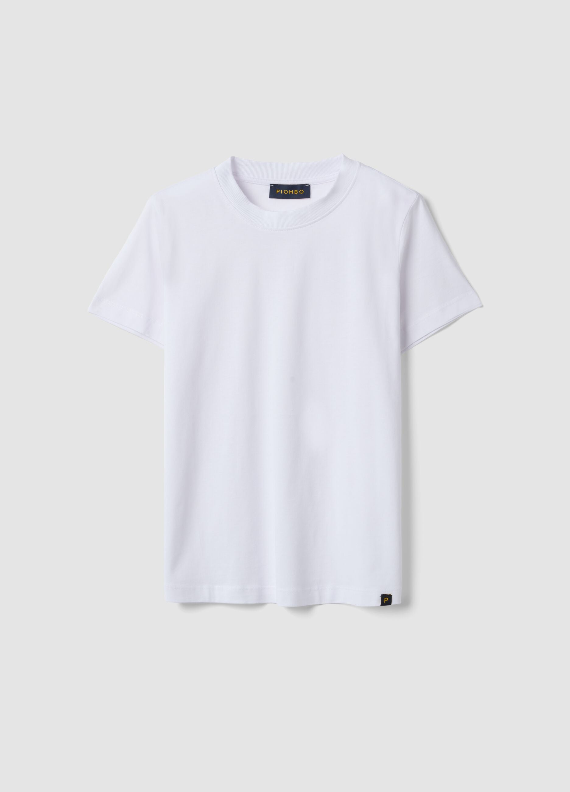 Camiseta blanca de algod&oacute;n Supima puro de manga corta, corte regular