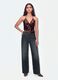 Brown sequin stretch-fabric top_3