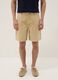 Beige pure cotton Bermuda shorts_1