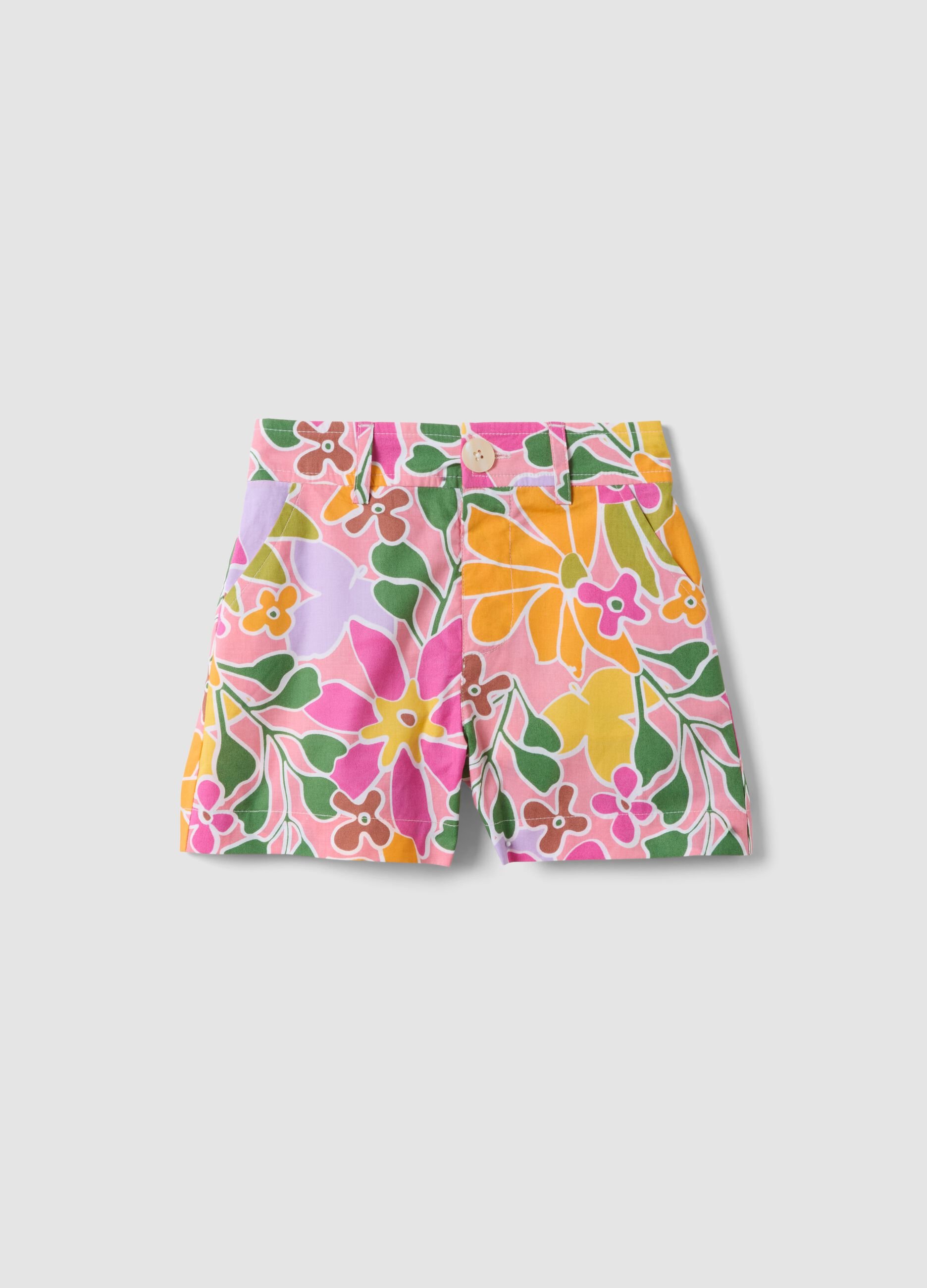 Cal&ccedil;&otilde;es multicolor em algod&atilde;o puro com estampado floral