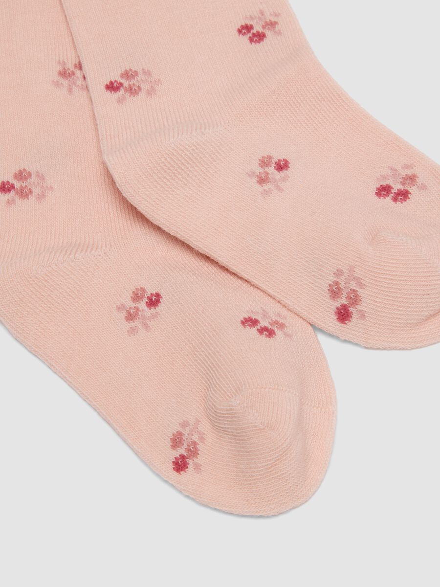 Tripack di calze lunghe rosa in cotone organico elasticizzato_1