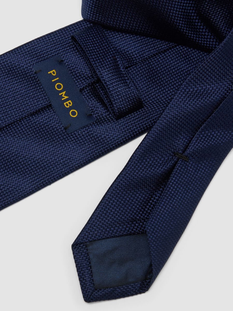 Blue pure silk tie, 8 cm wide_1
