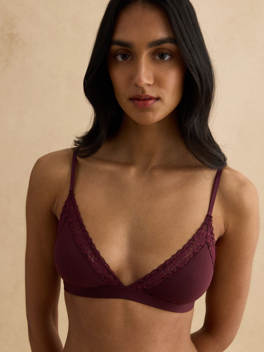 Red Triangle Bra with Lace Details_3