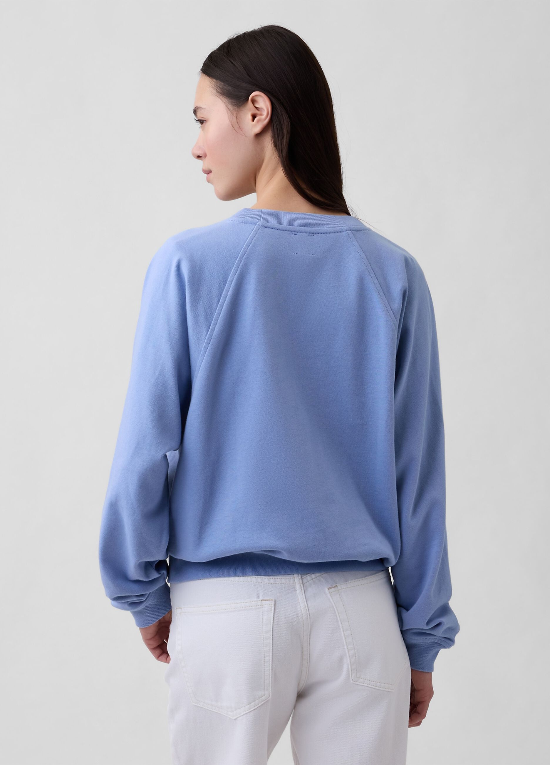 Cotton-blend crew-neck sweatshirt