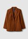 Brown Cotton and Linen Regular Fit Blazer_4