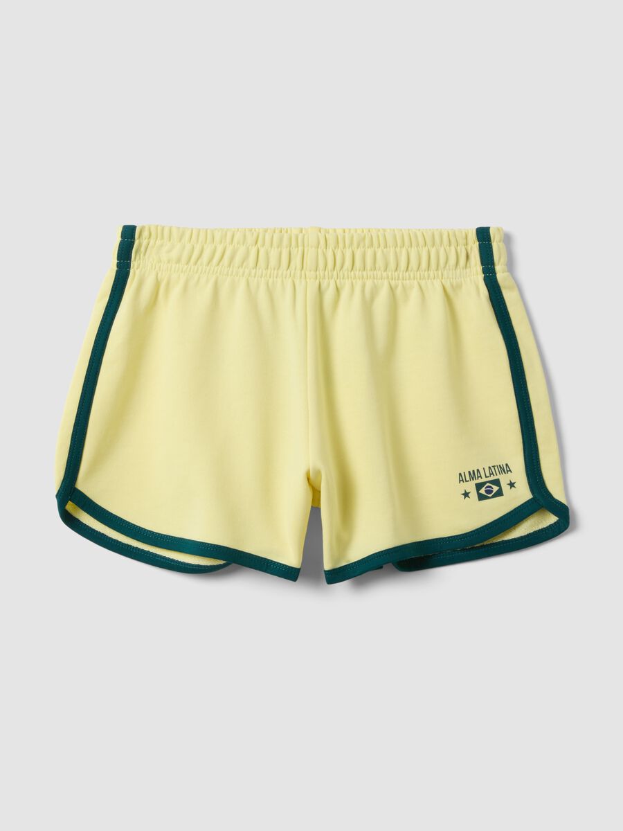 Gelbe Shorts aus 100 % Baumwolle mit elastischem Bund, Regular Fit_4
