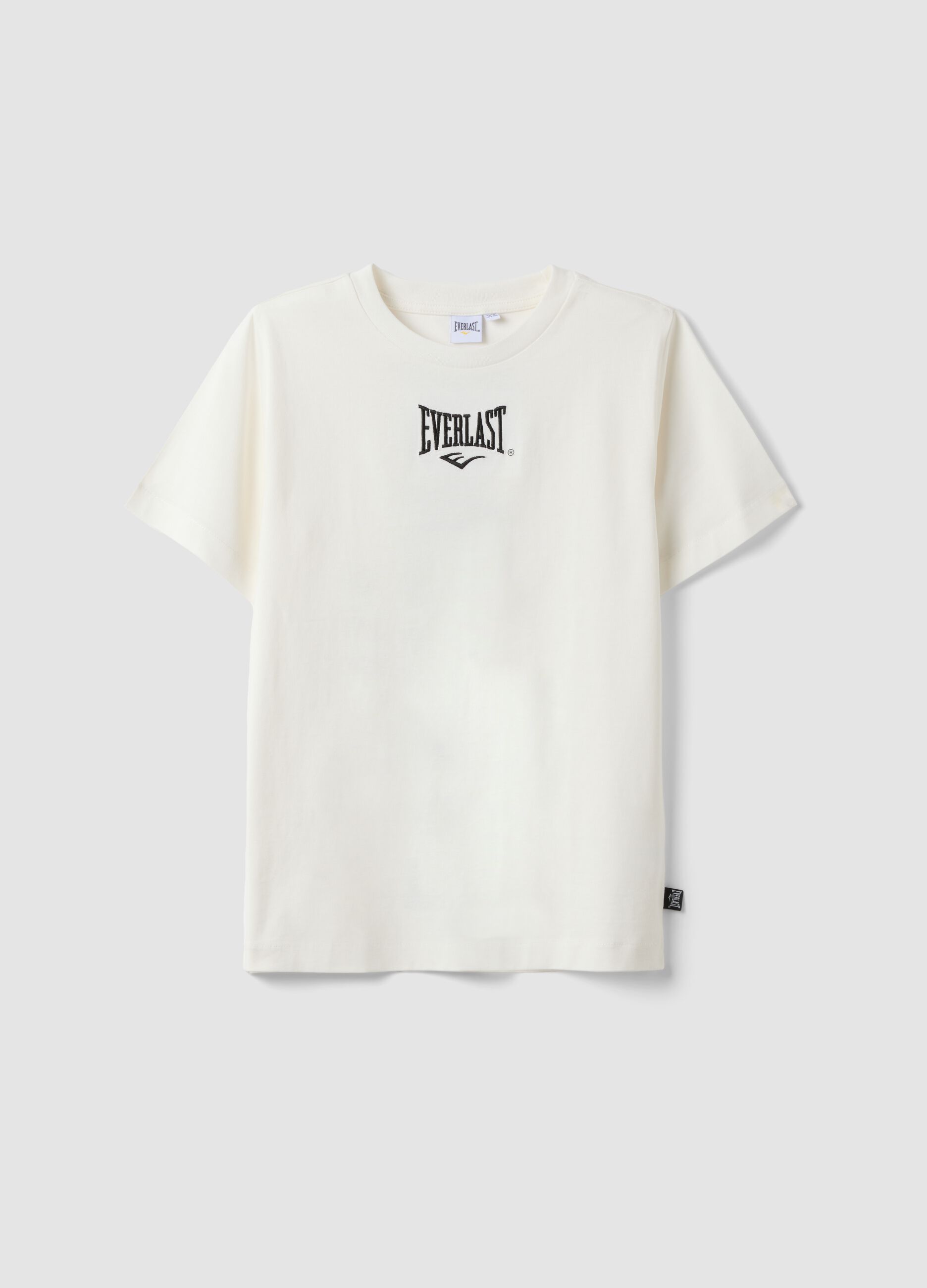 T-shirt branca em algod&atilde;o puro com estampado, corte regular para rapaz