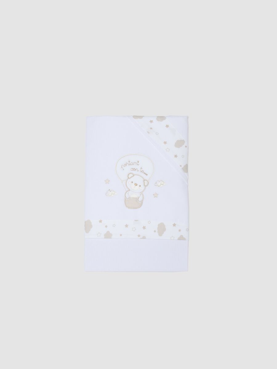 White pure cotton crib sheet set for newborns_0
