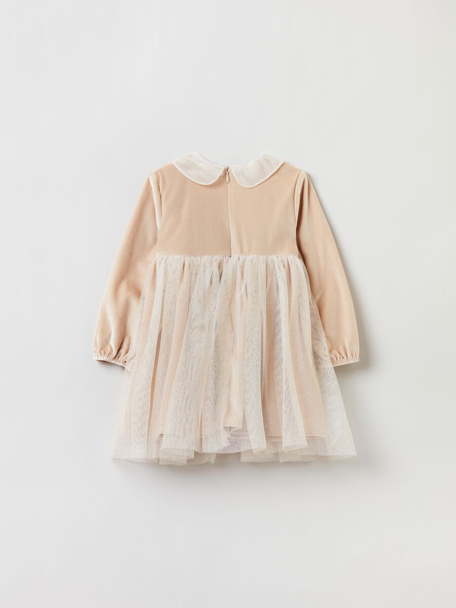 Velour dress with glitter and tulle_1