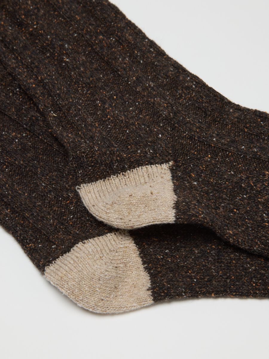 Short multicolour wool and silk blend socks_2