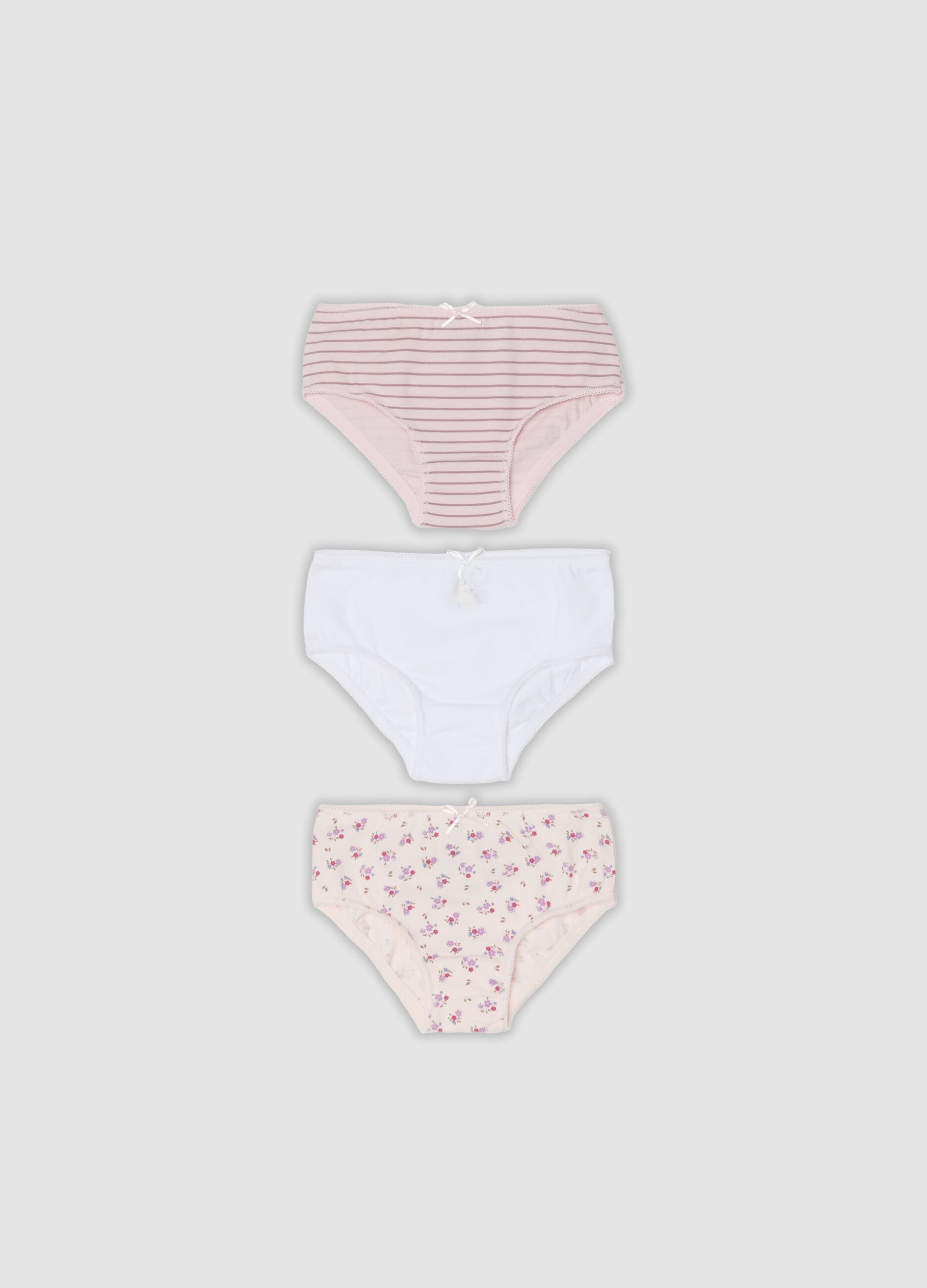 3-pack of multicolour organic stretch-cotton knickers for baby girl