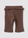 Brown flared leggings in stretch organic cotton for baby girl_1