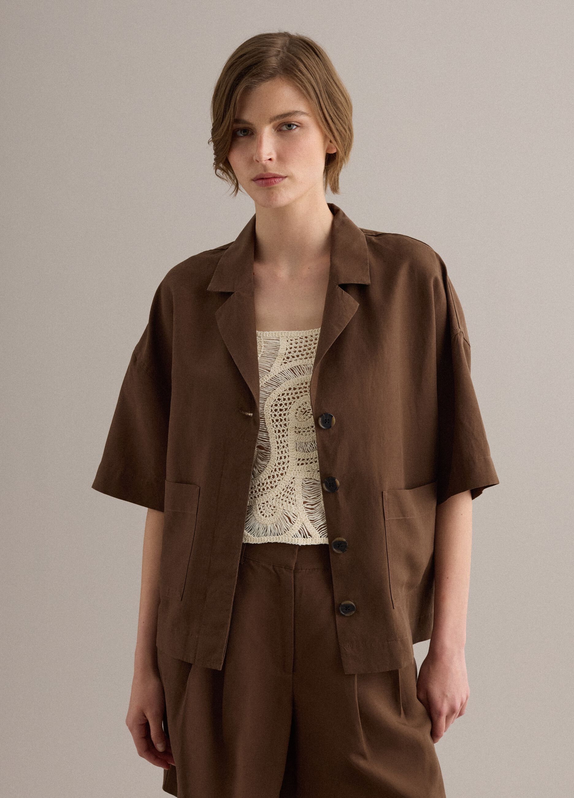 &Kappa;&alpha;&phi;έ blazer regular fit &alpha;&pi;ό &mu;&epsilon;ί&gamma;&mu;&alpha; lyocell &kappa;&alpha;&iota; &lambda;&iota;&nu;ό