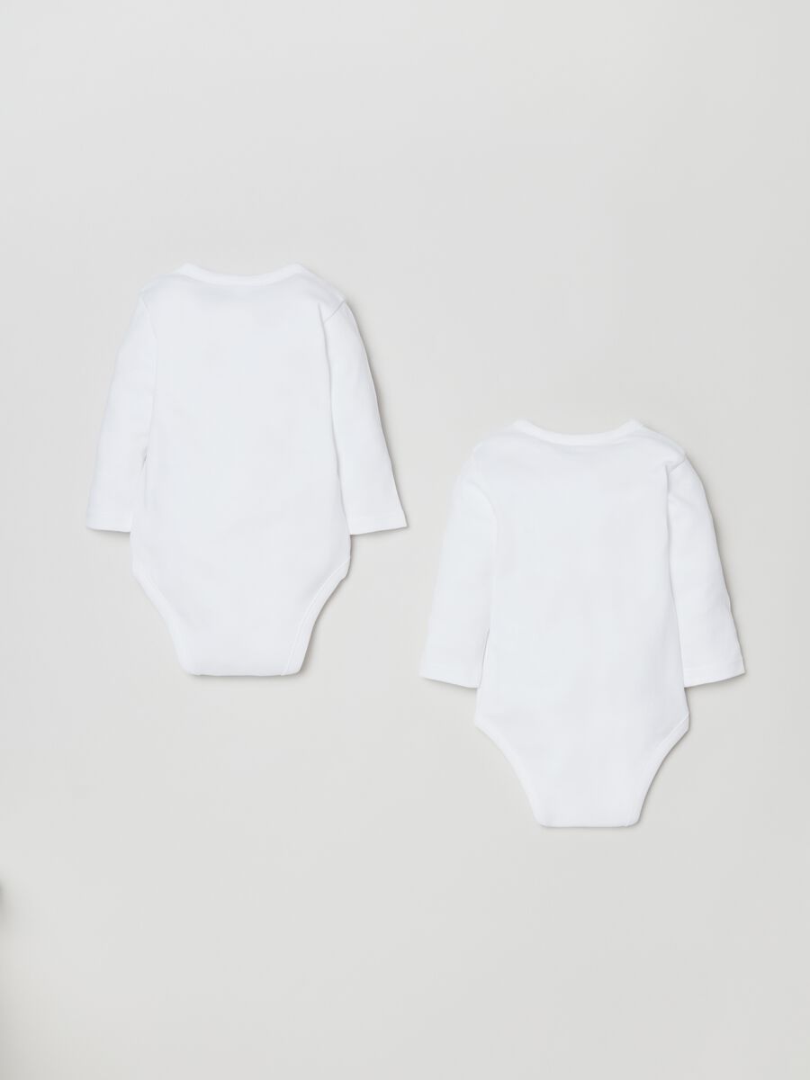 Two-pack long-sleeved bodysuits in cotton_1
