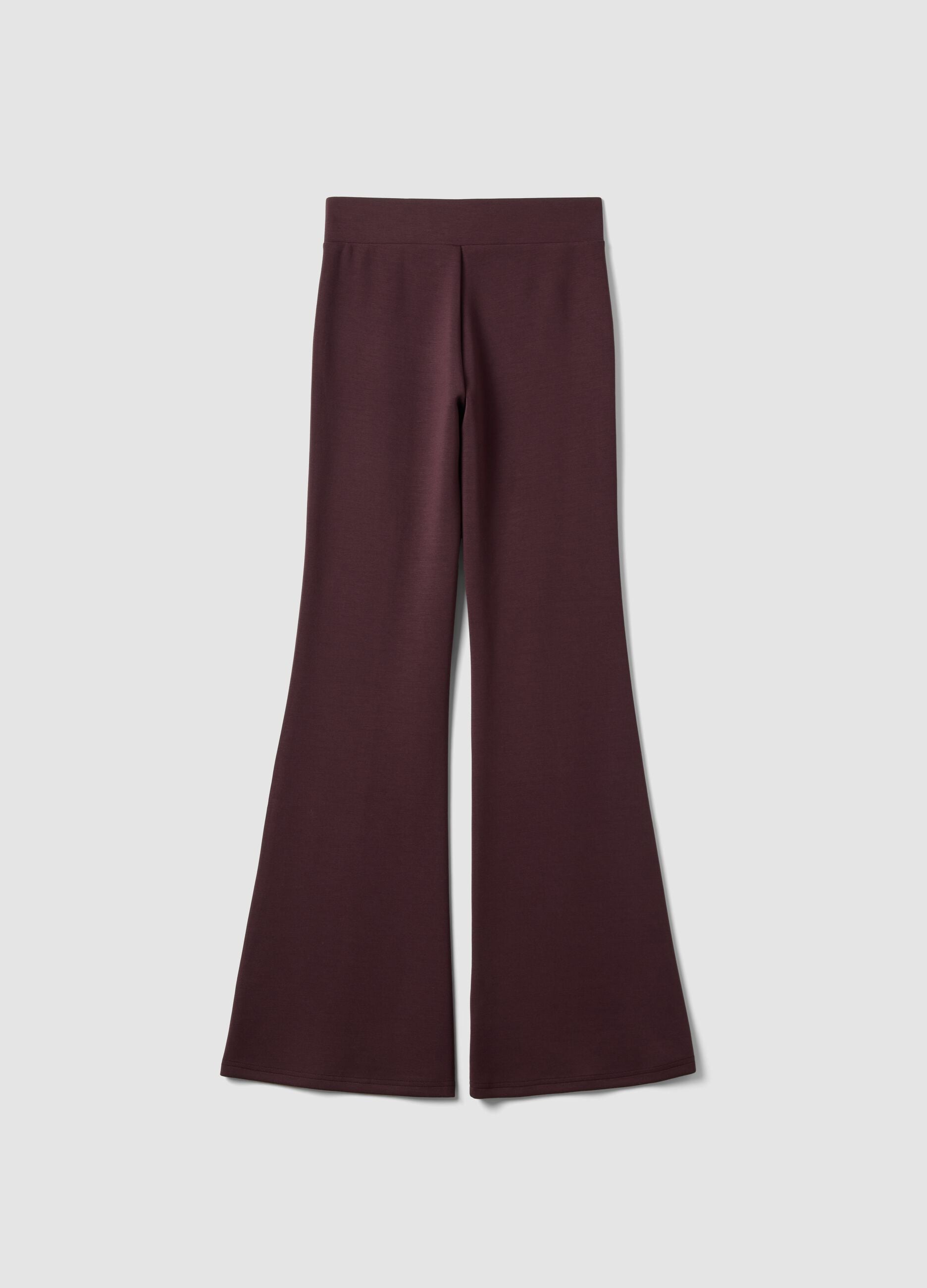 Pantaloni viola flare in modal elasticizzato
