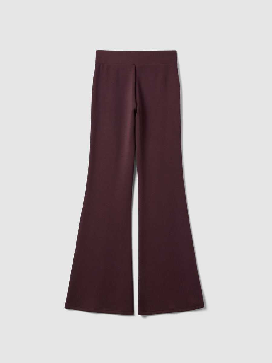 Pantaloni viola flare in modal elasticizzato_7