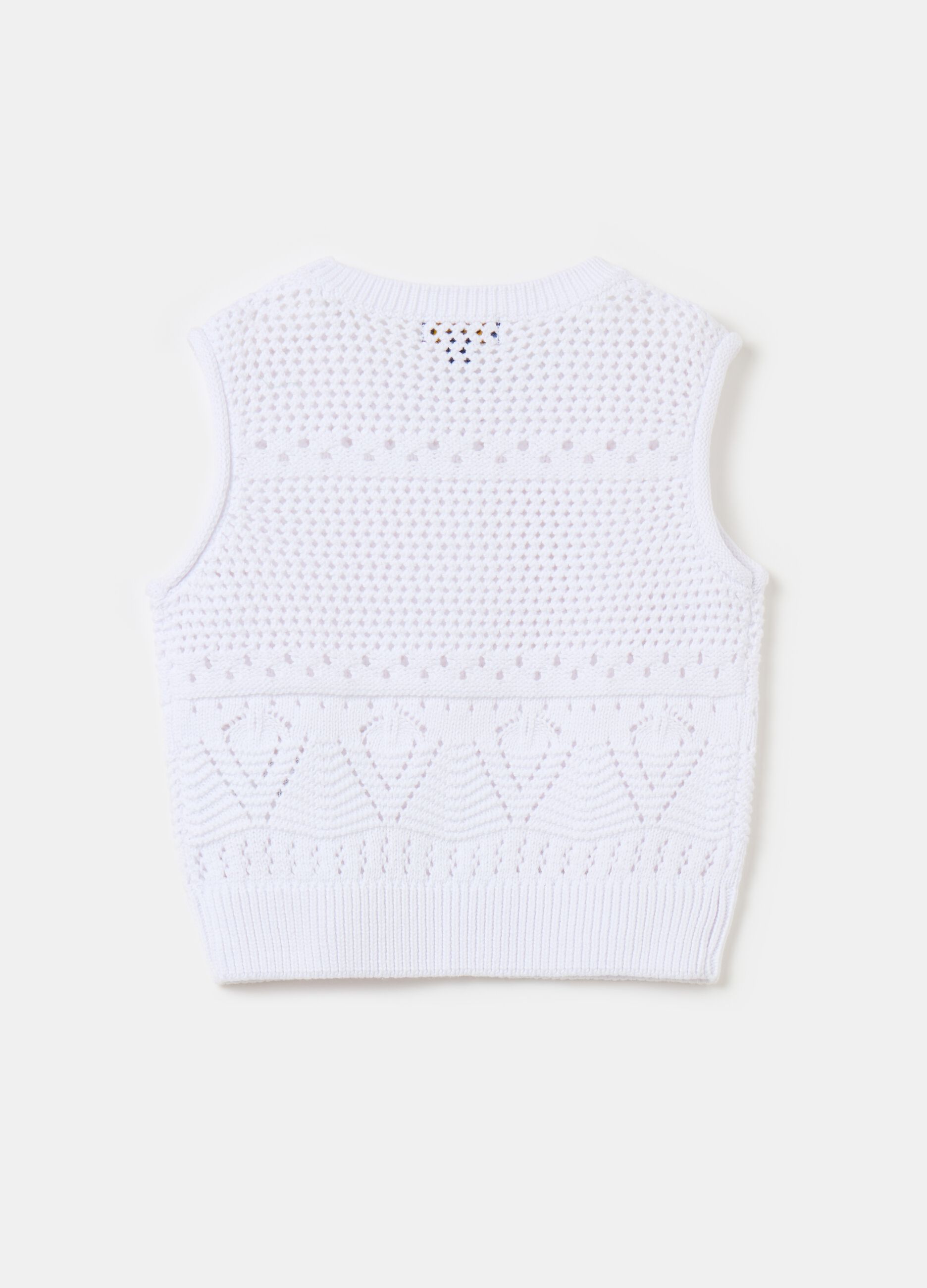 Knitted tank top with openwork design