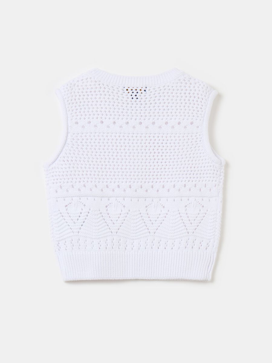 Knitted tank top with openwork design_1
