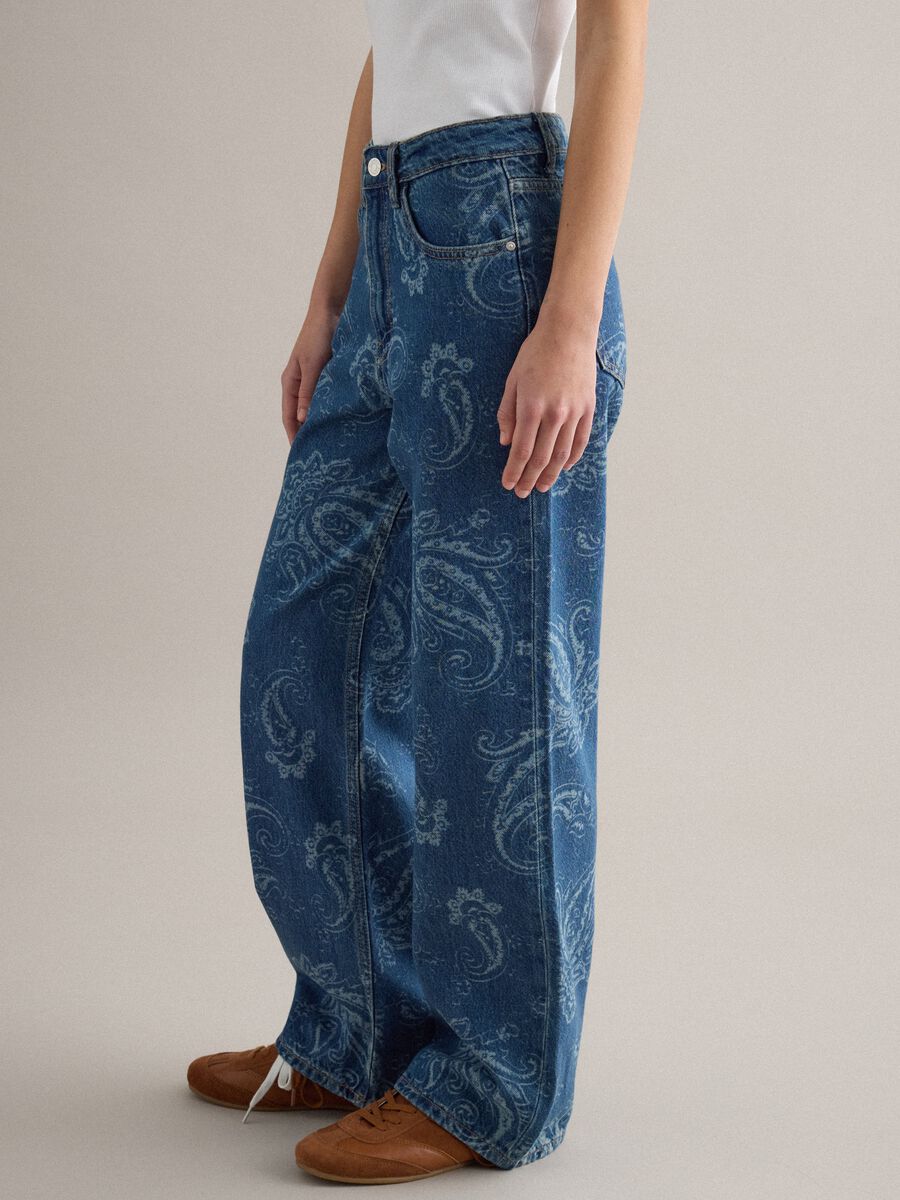Blue baggy trousers in pure cotton_3