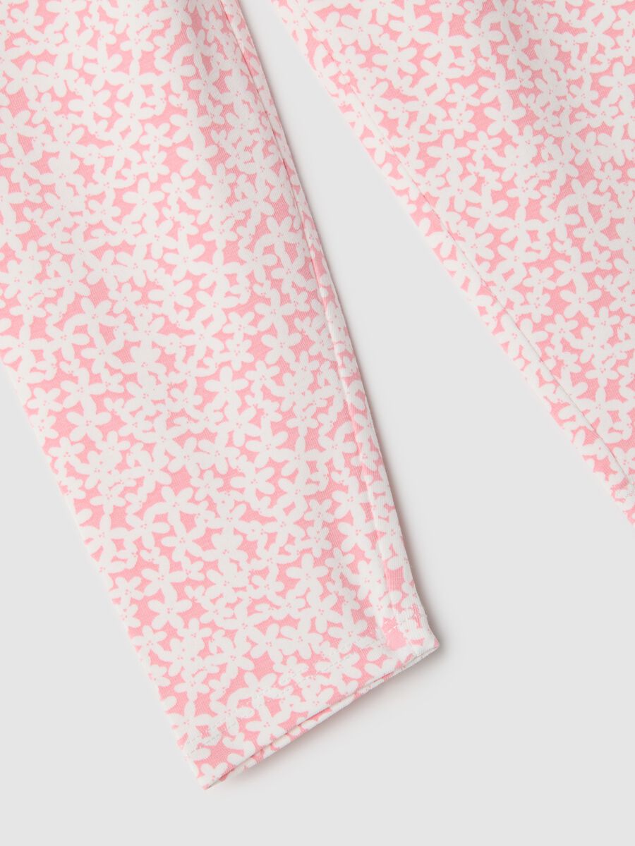 Multicoloured stretchy cotton leggings for girls slim fit_3