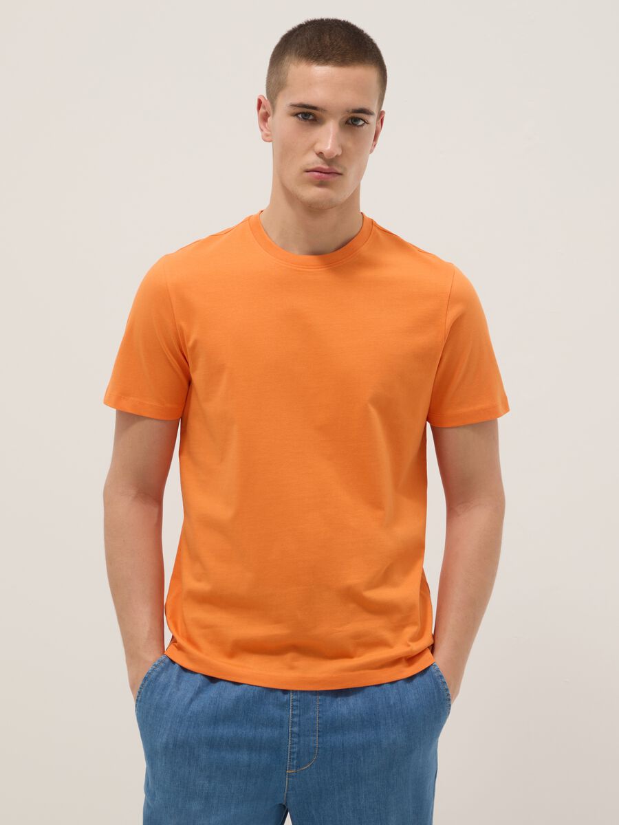 Orange Pure Cotton Short Sleeve Regular Fit T-shirt_1