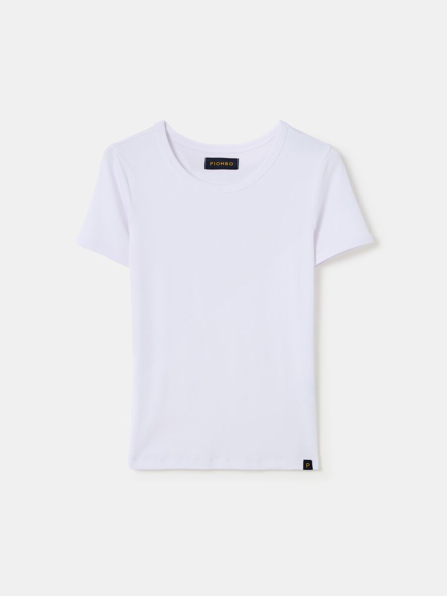 Stretch cotton T-shirt with crew-neck_3