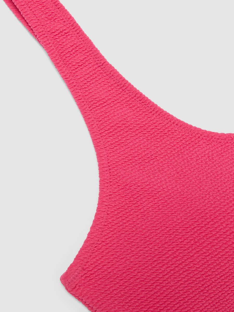 Pink stretch-fabric bikini top_5