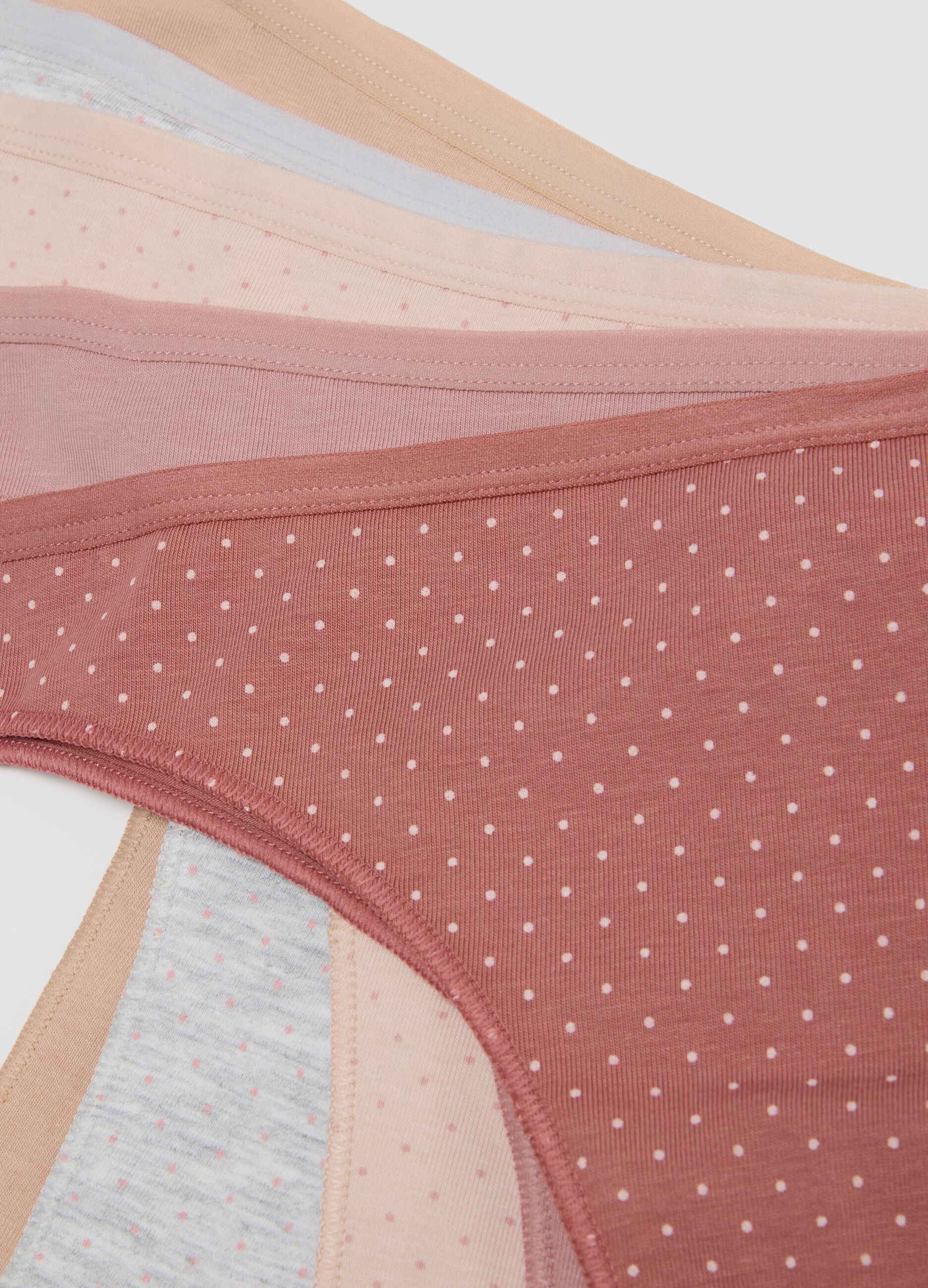 Five-pack of Brazilian briefs in organic cotton and stretch viscose