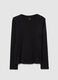 Black long sleeve shirt in pure cotton regular fit with rhinestones_4