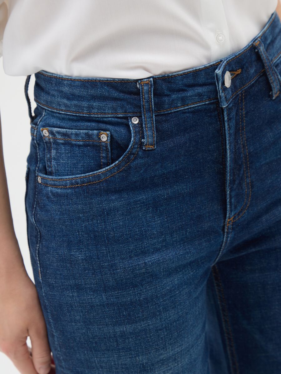 Stretchy Blue Denim Jeans with High Waist_3