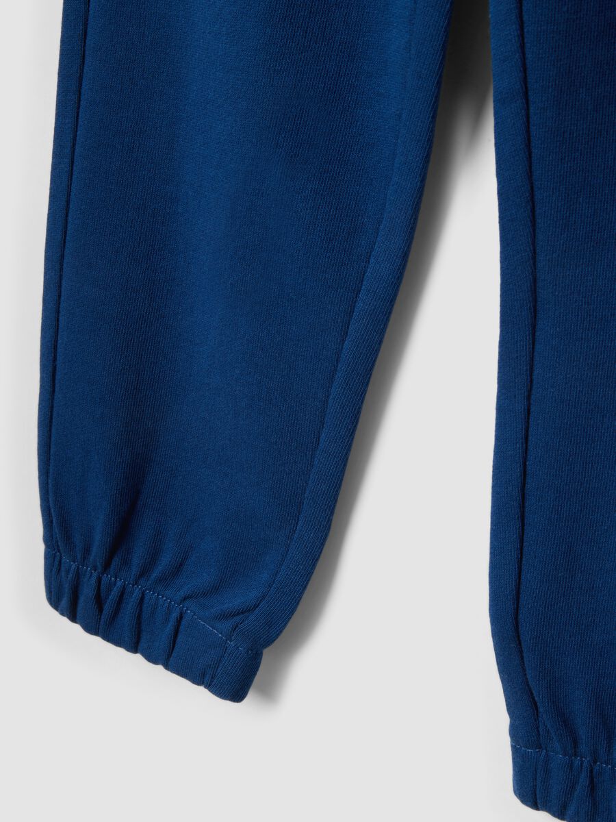Kids' regular fit pure cotton blue jogger trousers_3