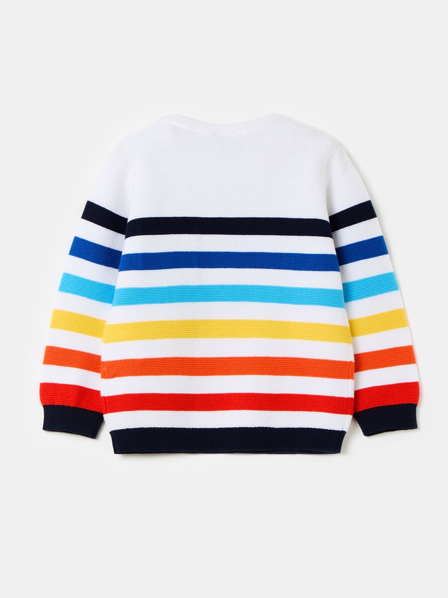 Cotton pullover with striped pattern_1
