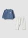 Blau-wei&szlig;es Set aus reiner Bio-Baumwolle mit Sweatshirt und Hose_0