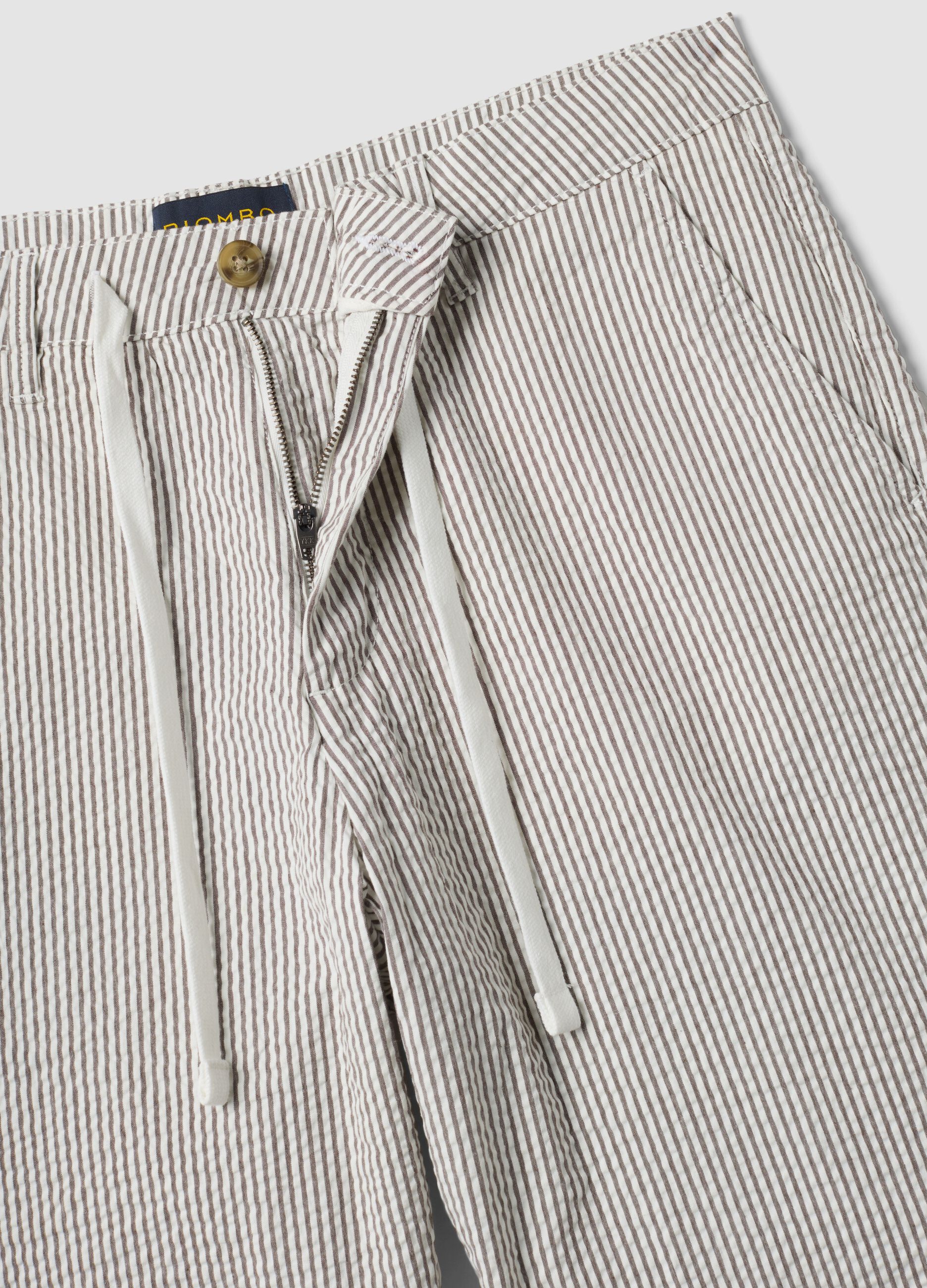 Multicolour striped regular-fit stretch cotton shorts