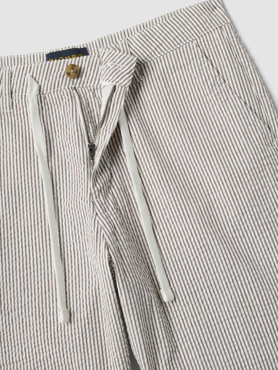 Multicolour striped regular-fit stretch cotton shorts_1