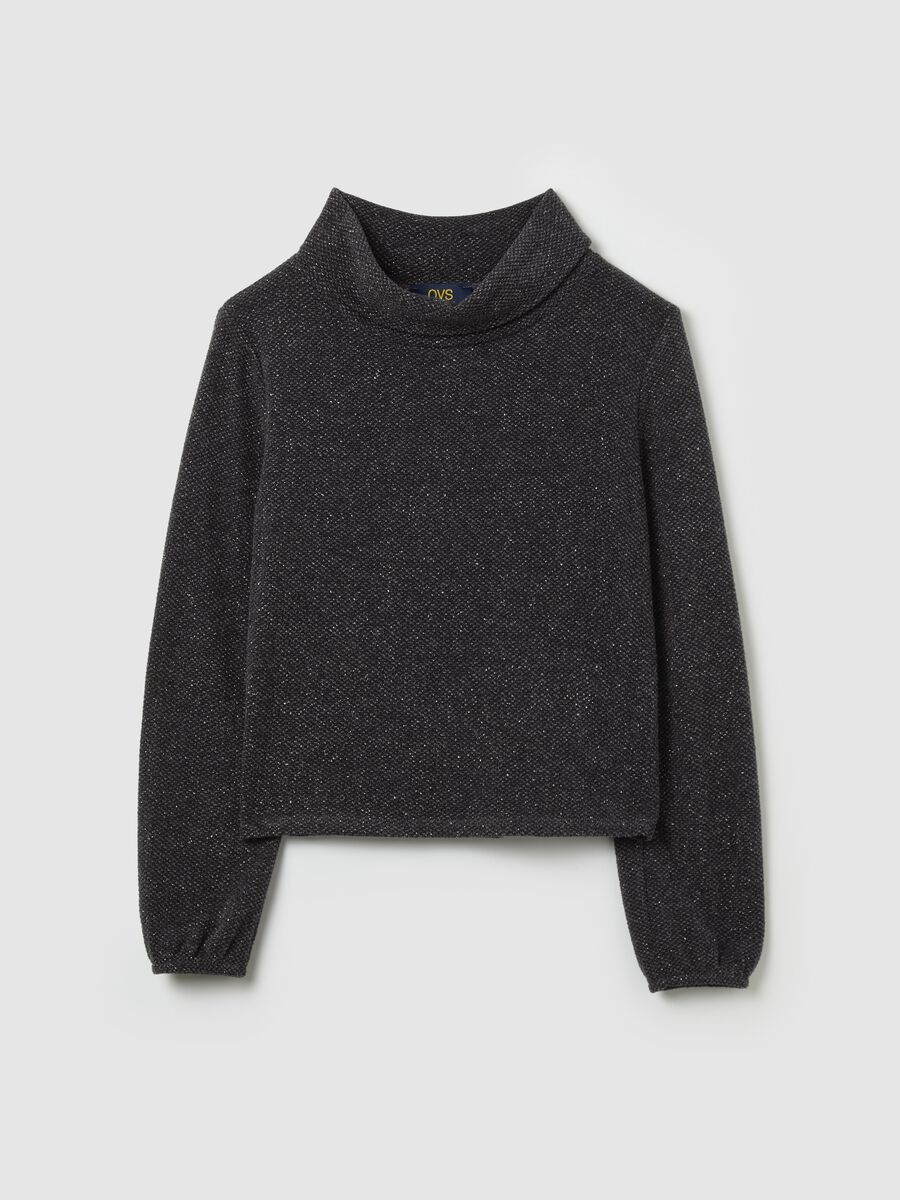 Two-tone top in lurex with cowl neck_4