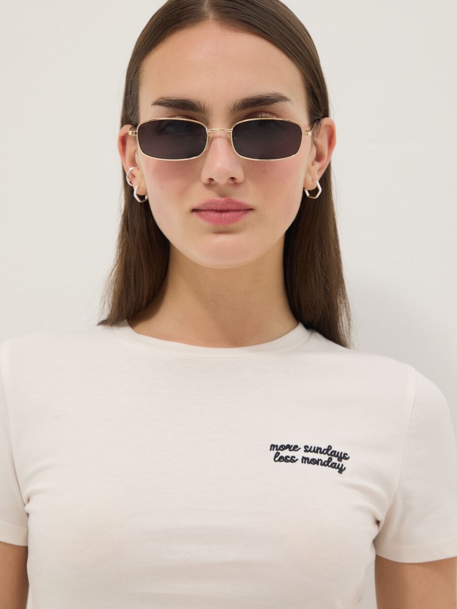 Slim-Fit wei&szlig;es T-Shirt aus reiner Baumwolle mit Schriftzug_3