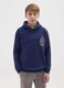 Child's Blue Hooded Sweatshirt in Regular Fit Cotton Blend with Print_0