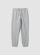 Grey cotton-blend jogger trousers, regular fit_4