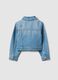 Blue regular fit pure cotton denim jacket with embellishments_1