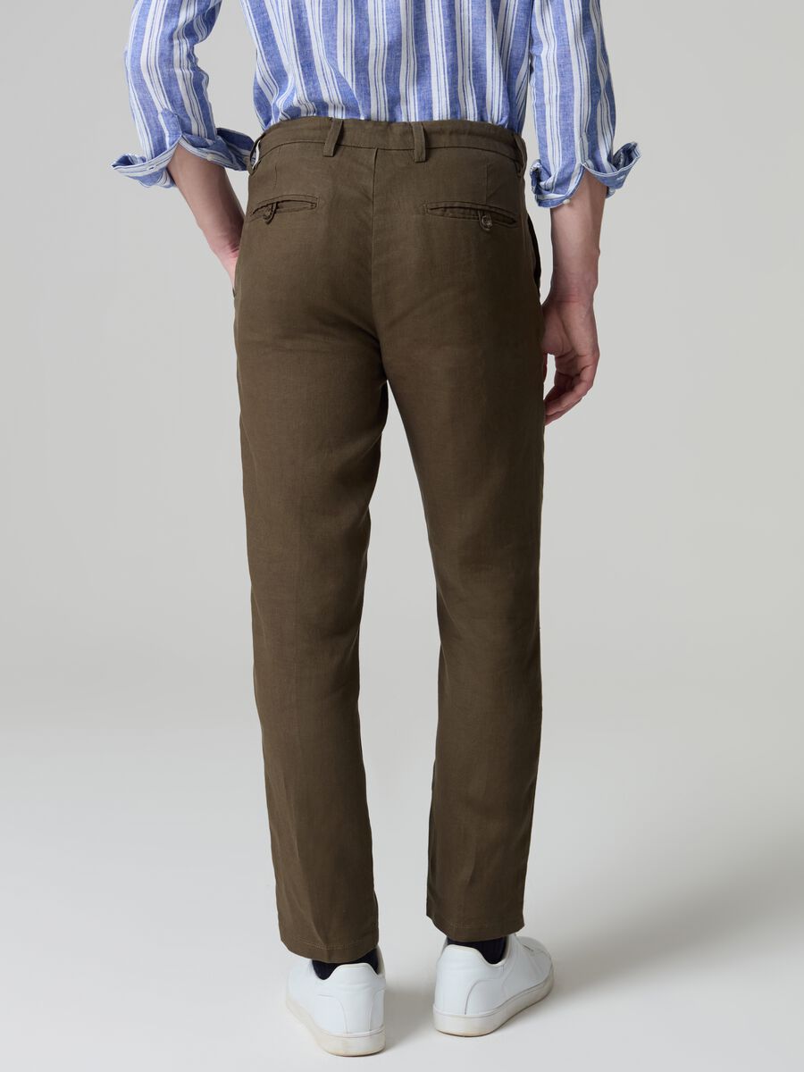 Chino trousers in linen with drawstring_2