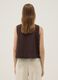 Top marron coupe regular en m&eacute;lange viscose, coton et lin_3