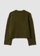 Green stretch wool crew-neck oversized jumper_6