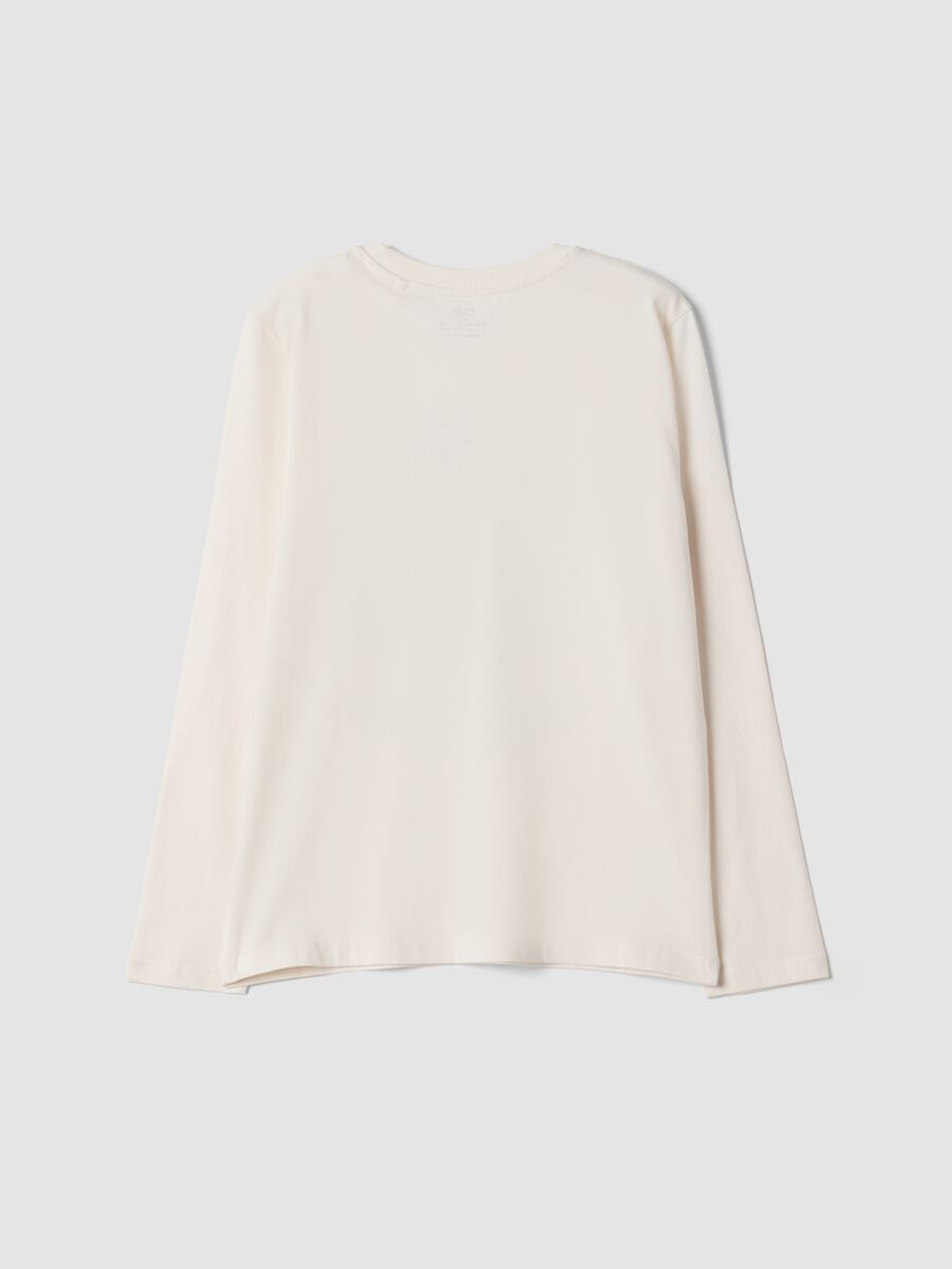 White organic cotton T-shirt with varsity-style print_2
