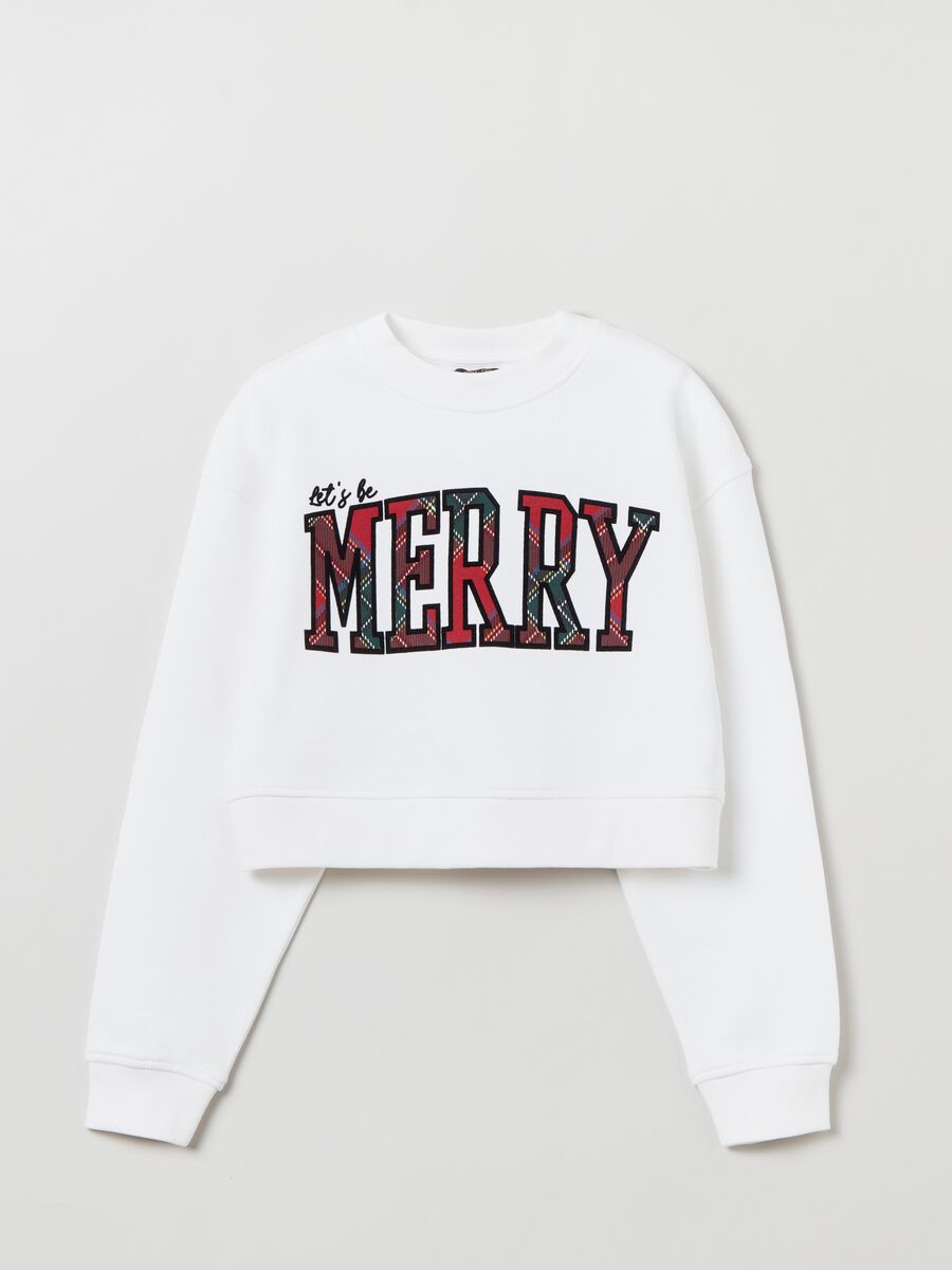 Cropped sweatshirt with print_0